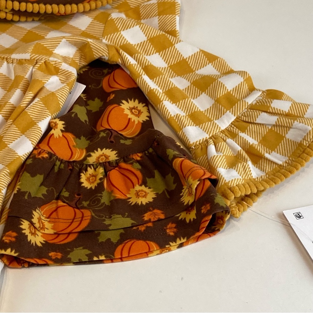 Rare Editions Toddler Girls Pumpkin Check Dress - 2 Pack 2T - Picture 9 of 14